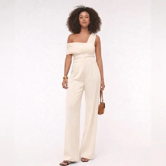 Abercrombie Sloane Tailored Pant 25 0 L Tall wide leg Trousers ivory old money - Picture 2 of 14